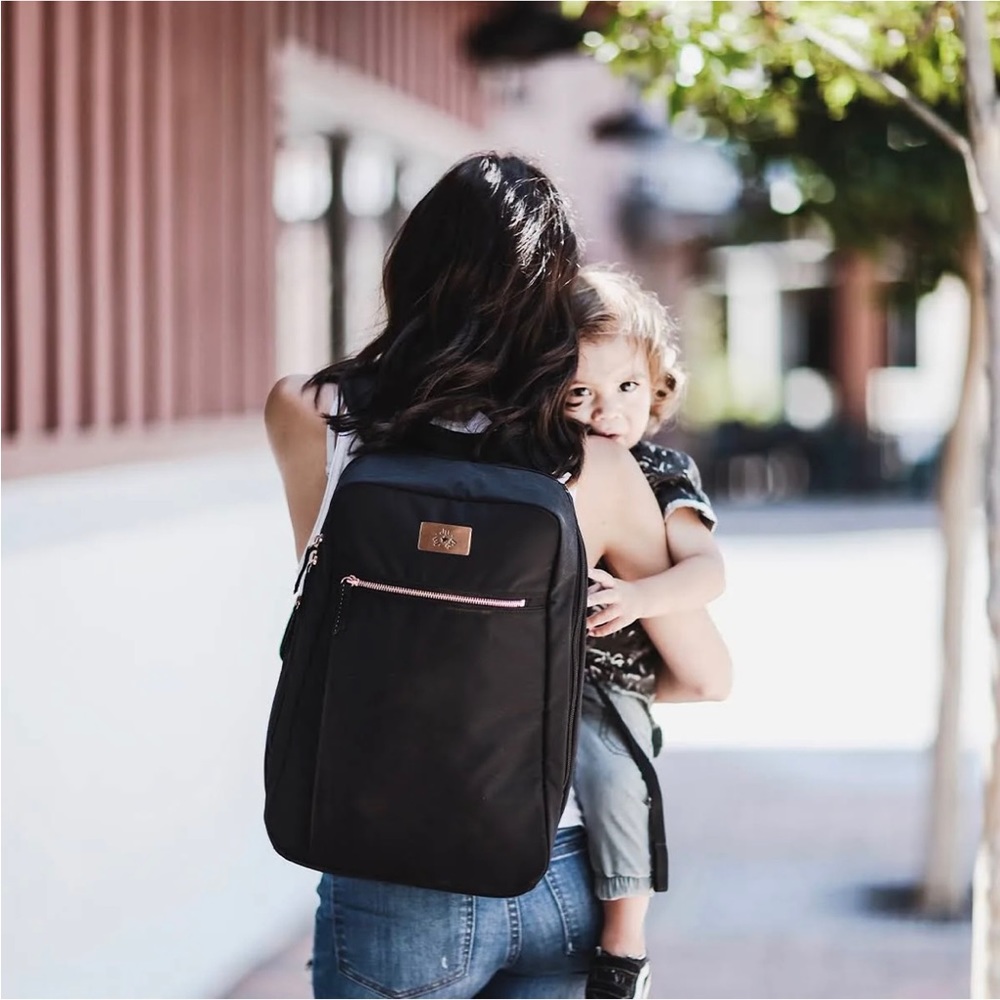 Brand New Jujube Ju-ju-be Black Nylon Diaper Baby Bag Backpack
